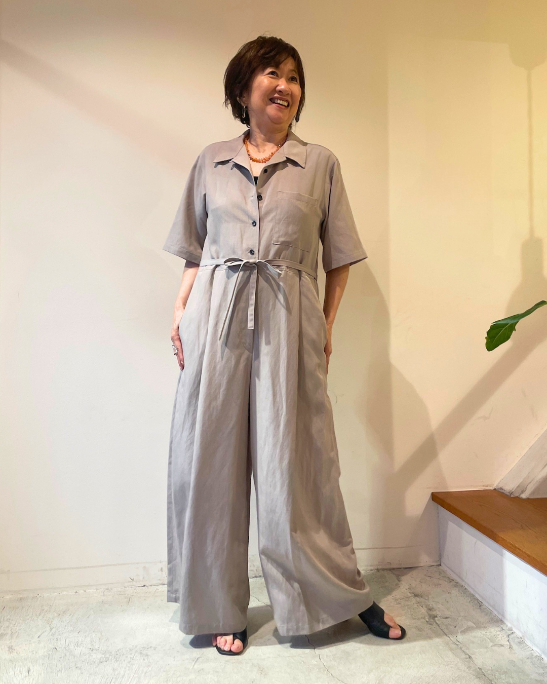 デニムライク　オールインワン