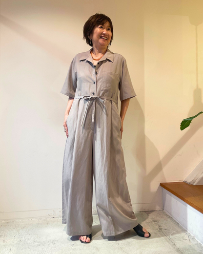 デニムライク　オールインワン