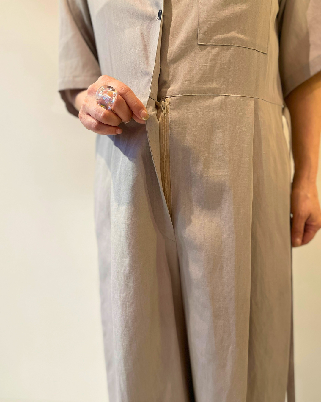 デニムライク　オールインワン