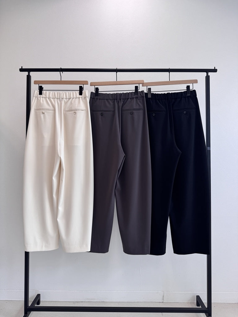 2WAYストレッチ バレルシルエットパンツ（後ろ姿）