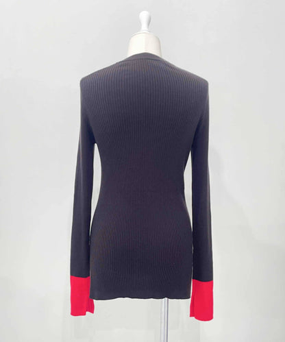 Color Block Ribbed Knit Top（サブ1）