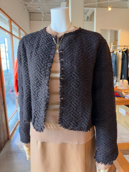 No Collar Jacket（Tara Solid Dk Brown）