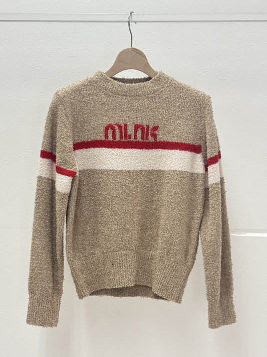 配色ロゴニットプルオーバー